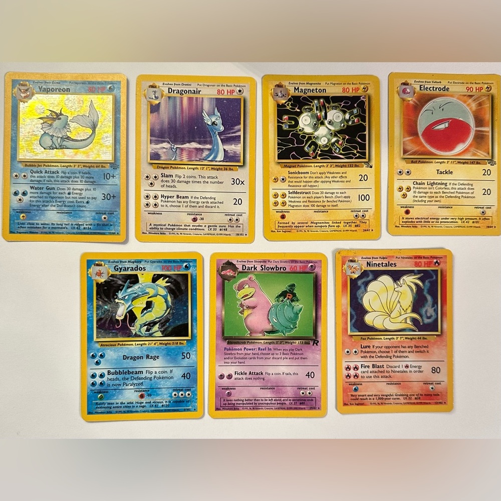 Set of 7 Pokemon Cards - Stage 1 - Early 2000s